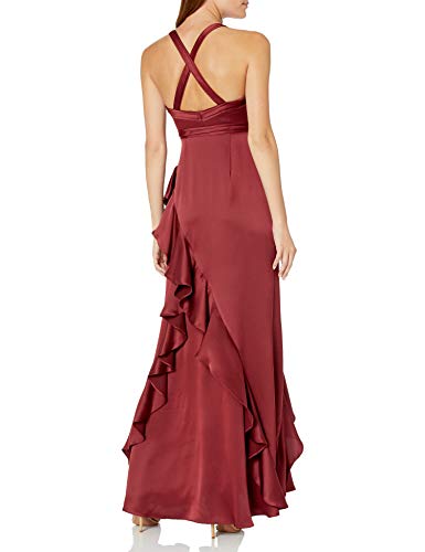 Aidan Mattox Red Satin Special Occasion Evening Dress Gown