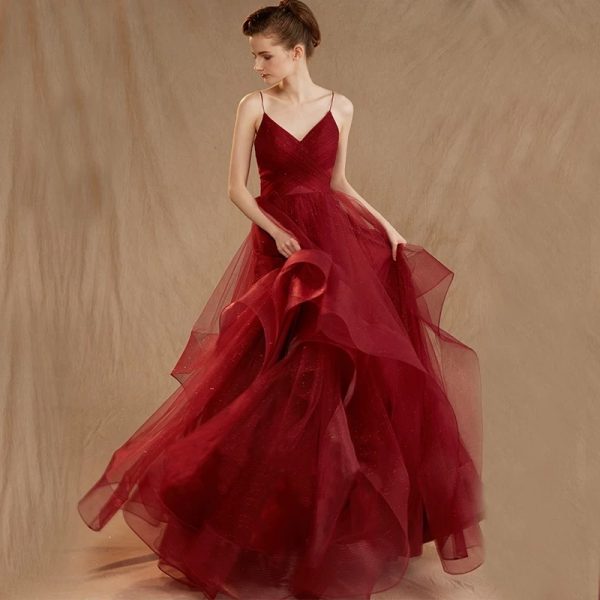 Blink V-Neck Ruffles Gown