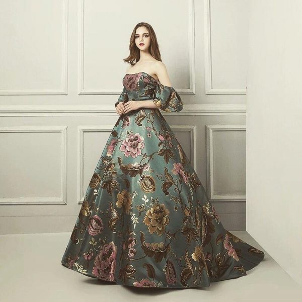 Floral Straight Aline Gown