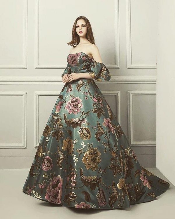 Floral Straight Aline Gown