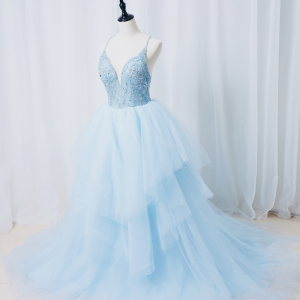 Blink V-Neck Ruffles Gown