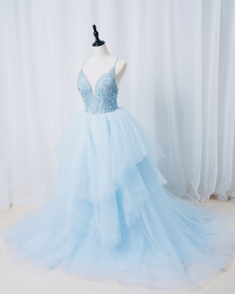 Blink V-Neck Ruffles Gown