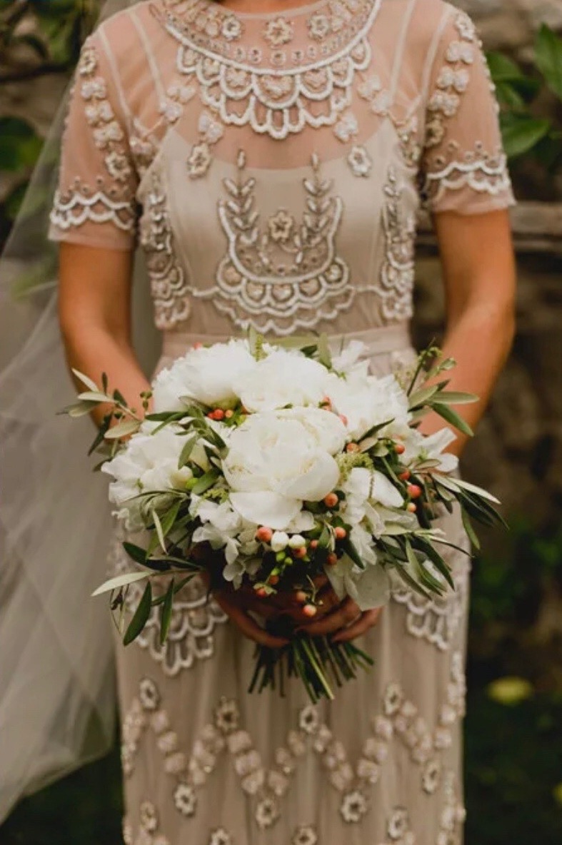 Needle & Thread Tiered Petal Embellished Tulle Gown