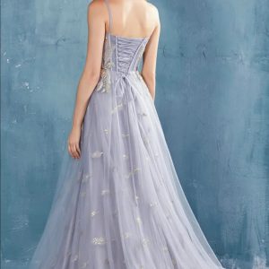 glitter light blue ball gown