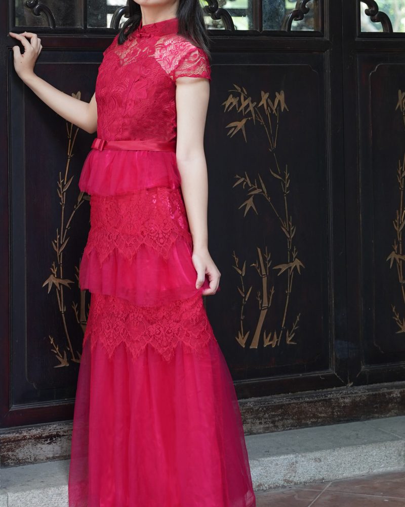 New Chinese-Style Cheongsam Layered Maxi Dress