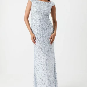 Bardot Sequin Mesh Bridesmaid Maxi Dress